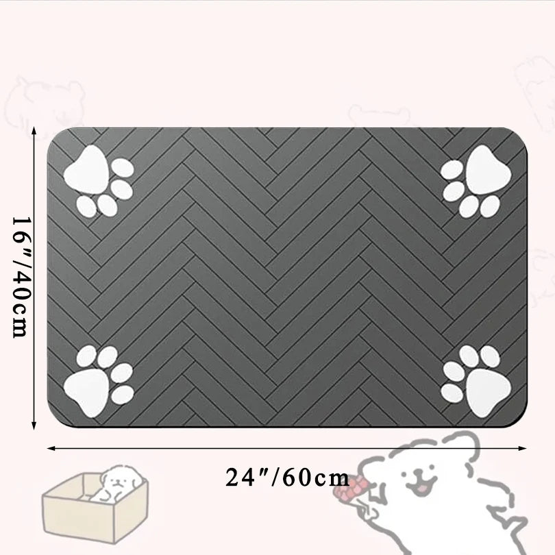 Pet Feeding Mat-Absorbent Pet Placemat for Food and Water Bowl, with Waterproof Rubber Backing, Quick Dry Water Mat for Dog Cat - WTN Essentials 