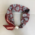 1/2PCS Elegant Pearl Tail Magnetic Clasp Scarf Summer New Versatile Breathable Fashion Artistic Accessory Neck Wrap Scarves