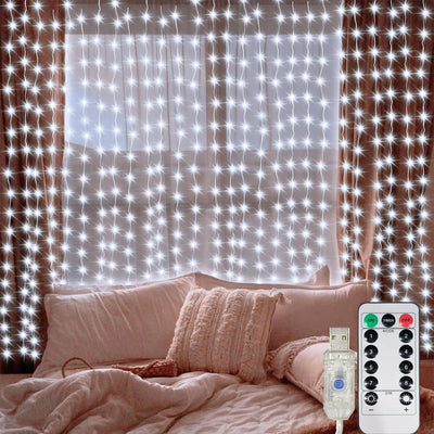 USB LED Curtain String Lights with Remote Control Bedroom Holiday Wedding Birthday Christmas Decor LED Fairy Garland Lamp