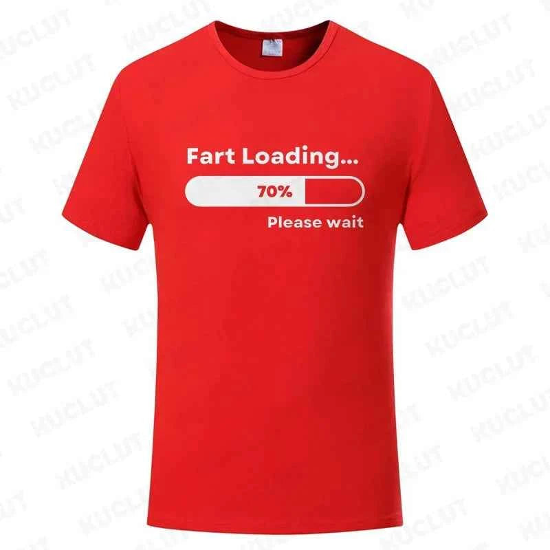 Huge Fart Loading Men's T-shirt Humor Tee Joke Gag Tshirt for Dad Gifts Guys Male Clothes Short Sleeve Tees Funny Graphic Tops