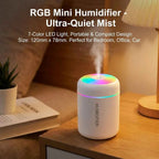 USB Air Humidifier LED Desktop Cool Mist Sprayer Aroma Diffuser Essential Oil Purifier for Home Bedroom