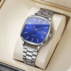 Fashion Square Men Business Watches Analog Calendar Quartz Watch for Mens Clock Reloj Hombre（Without Box）