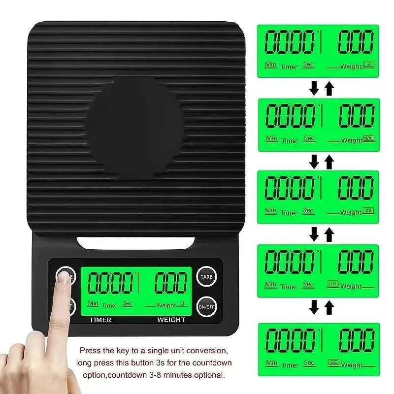High Precision Coffee Scale with Timer Digital Kitchen Food Scale