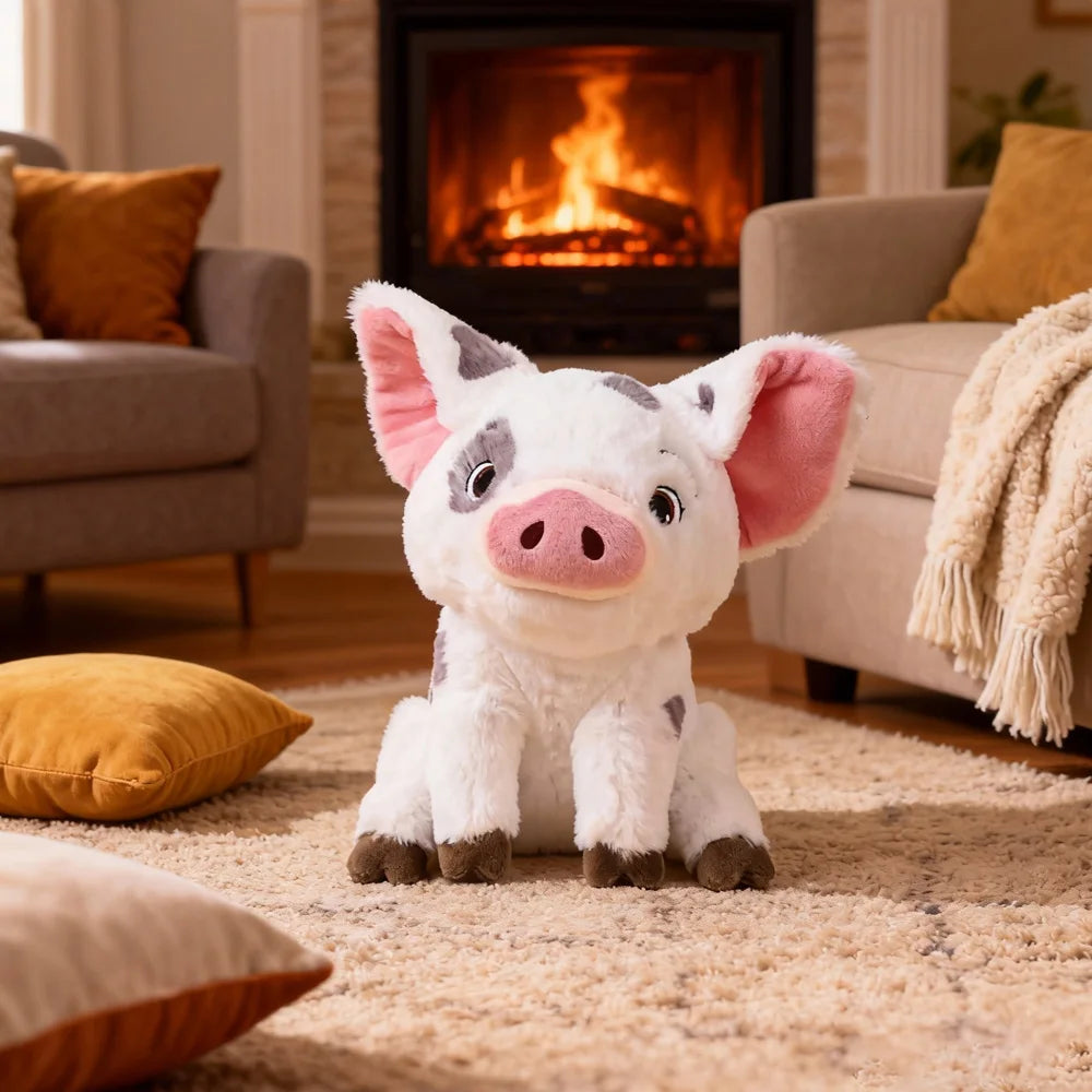 Kawaii Moana Pig Rooster Plush Toy Anime Pig Princess Chicken Stuffed Animals Accompany Sleep Toy Home Decor Kids Birthday Gifts
