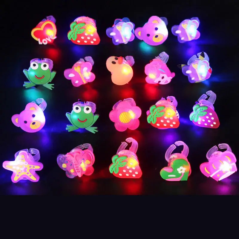 10/20PCS Glowing Ring Toy Kids Gift Birthday Party Favor Gift Friends Guest Giveaways Carnival Christmas Gifts Children Pinata
