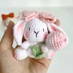 Cute Rabbit Crochet Keychain Handmade Bunny Bag Charm