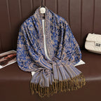 2025 new ethnic style retro shawl cashew flower geometric scarf cloak tassel scarf multi-color variety options available