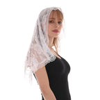 Fashion Church Shawl Lace Veil Polyester Scarf Bandana Church Prayer Wedding Mantilla Chapel White Embroidered Hijab Women Scarf