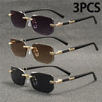 Rimless Rectangle UV400 Fashion Sunglasses for Men & Women