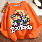Spring Kid Boy Clothes Children Girls Disney Zootopia 2 Judy Hopps Nick Wilde Print Sweatshirt Top Baby Cartoon Pullover