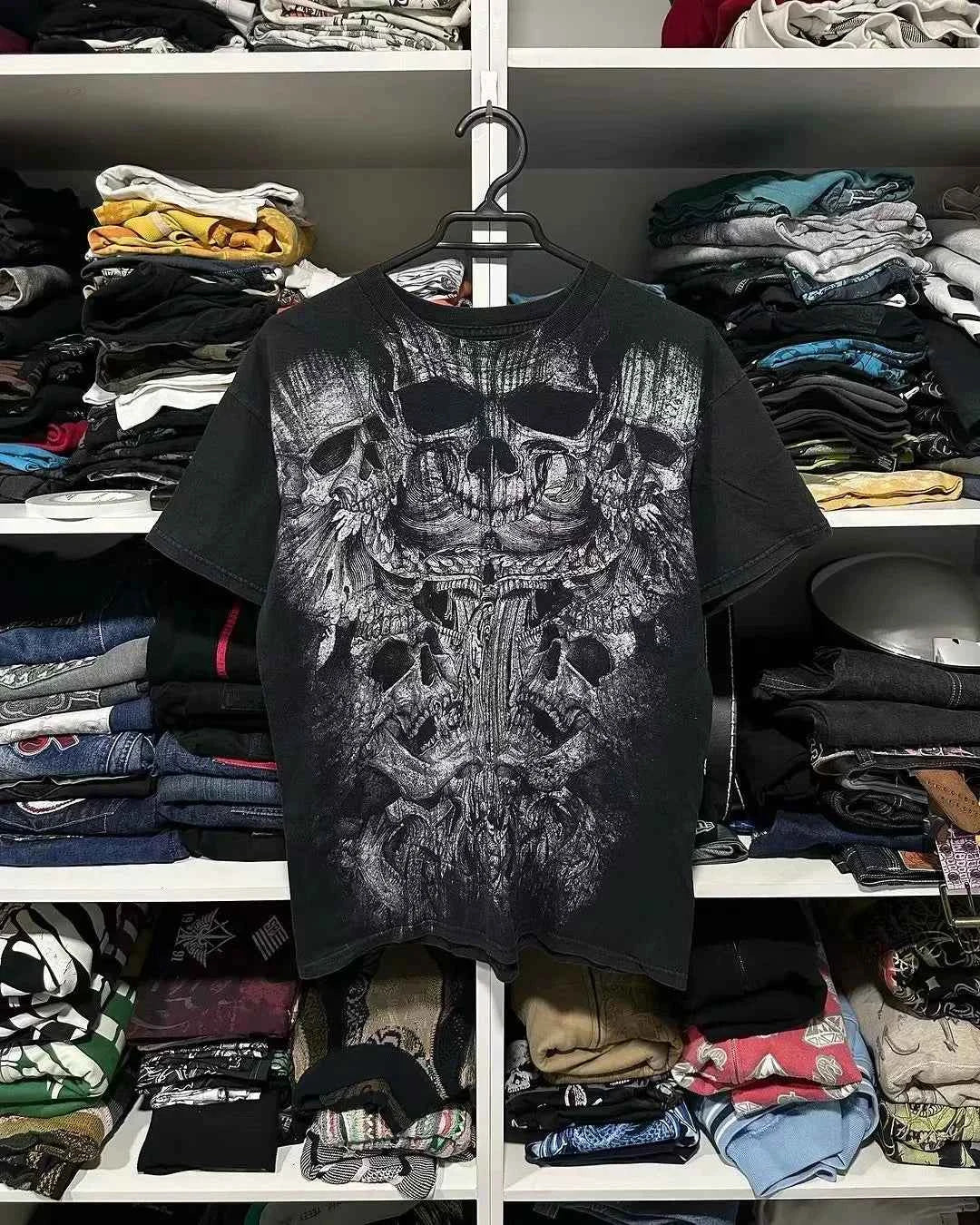 2000s affliction Graphic T-Shirt Mens Large Grunge Wings New Fashion Style Couple Tops Pure Cotton Shirt