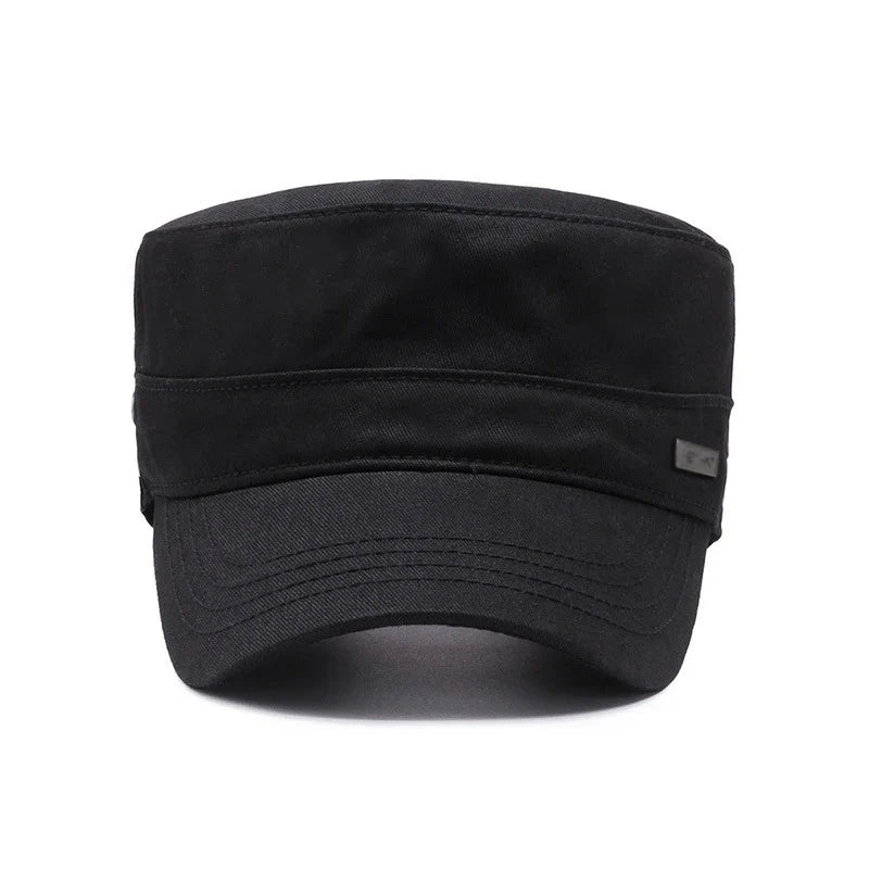 Four Seasons Flat Top Hat Men'S Simple Cotton Peaked Hat Fashion Baseball Cap Casual Cap, Commuter Sunshade Hat