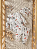 Baby Boys Newborn Soft Long Sleeve Open Stitch 2pcs Pantsuits Casual Daily For Autumn +Hat