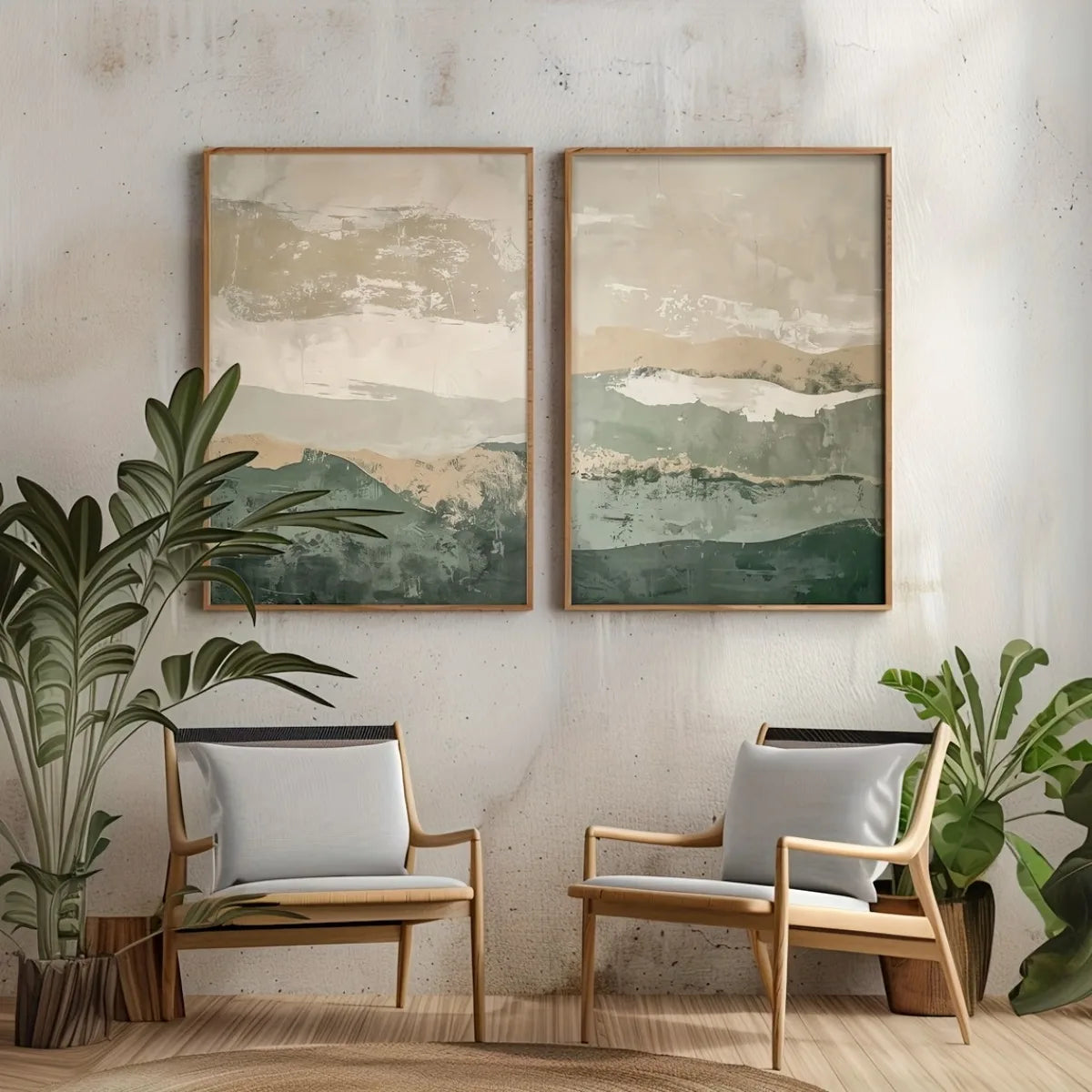 2pcs/set Japanese Retro Wabi Sabi Mountains Abstract Canvas Print Poster Modern Minimalist Art Print Home Decor Wall Art Poster