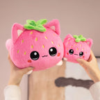 Cute Plush Stuffed Toy Strawberry Cat Pillow Doll Children's Birthday Gift Home Decoration Animal Christmas Gift