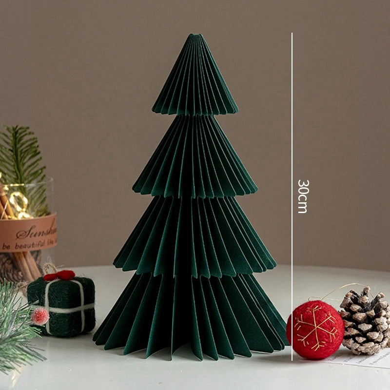 Paper Christmas Tree Ornaments 3D Honeycomb Christmas Tree Decorations Folded Paper 2026 Xmas New Year Desktop Arrangement Decor