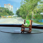 Japanese Resin Accessories Cute Mini Frog Rocking Chair For Room Office Car and Desktop Decoration