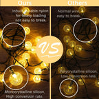 LED Solar String Lights Outdoor Crystal Ball String Light 8 Modes Lighting Solar Camping Lamp for Halloween Christmas Decoration