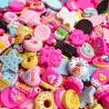 20pcs Candy Sweets Resin Flatback Slime Flat Cabochons Beads Embellishment For DIY Jewelry Findings Accessories Making Supplies