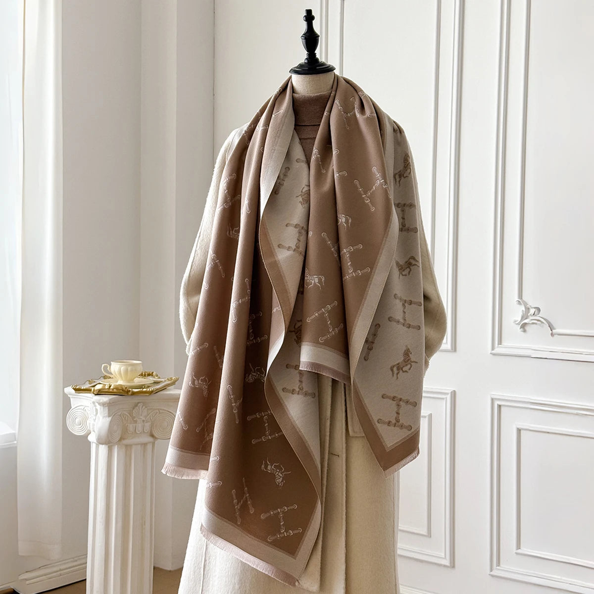 Women's Cashmere Winter Shawl – Vintage Floral Pashmina Wrap