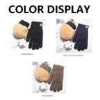 Fashion Black Woven Velvet Touch Screen Gloves Warm Winter Typing Gloves Sensitive Touch for Men Women Daily Outdoor Use