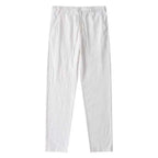 Men's Cotton Linen Pants Male Autumn New Breathable Solid Color Linen Trousers Fitness Streetwear Back With Pocket