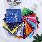 12pcs (unisex) polyester paisley batik bandana, all polyester hip hop street dance outdoor cycling scarf