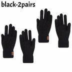  4colors Winter Warm Gloves Touchscreen Unisex Knit Finger Gloves Machine Washable Ideal for Travel Cycling Sports