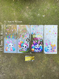 50pcs Cute Little Rabbit Easter Egg Pattern Gift Flat Bags With Golden Tie, Colorful Balloon Happy Easter Printed Gift Decor Bag