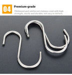 10 pcs Stainless steel S shaped hook Large hook S hook, multi purpose S shaped hook metal S-hook hook for kitchen and bathroom