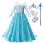 Girls Elsa Anna Princess Costume Dress – Summer Fancy Queen Outfit