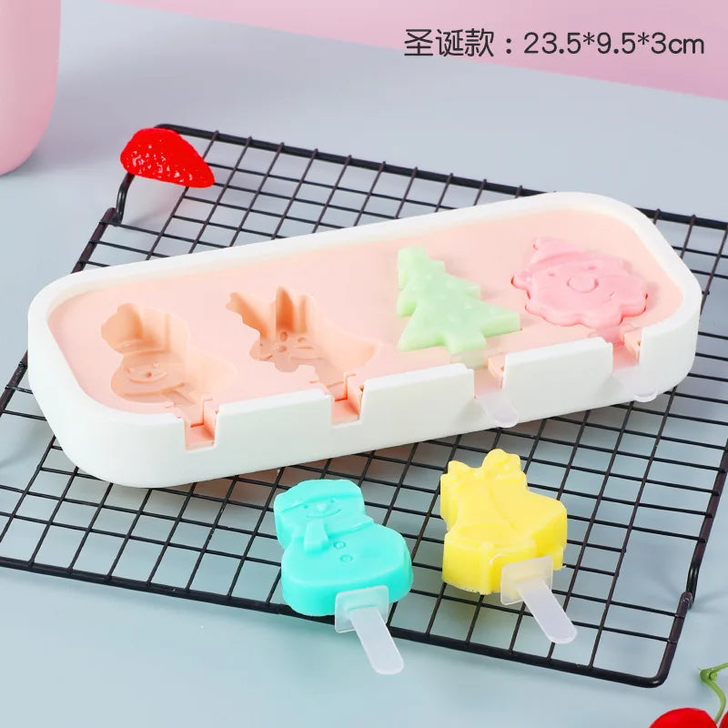 Popsicles Molds Kids Baby Cute Shapes Silicone Mini Popsicle Molds BPA Free Reusable Ice Cream Mold Popsicle Maker Homemade Set
