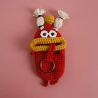 Funny Fruit Sausage Mouth Crochet Keychain Key Holder