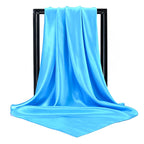 Luxury Brand Silk Scarf Women Satin Solid color Hijab Scarves Muslim Pareo Bandana Female Shawl Wrap Headband Foulard 90*90cm