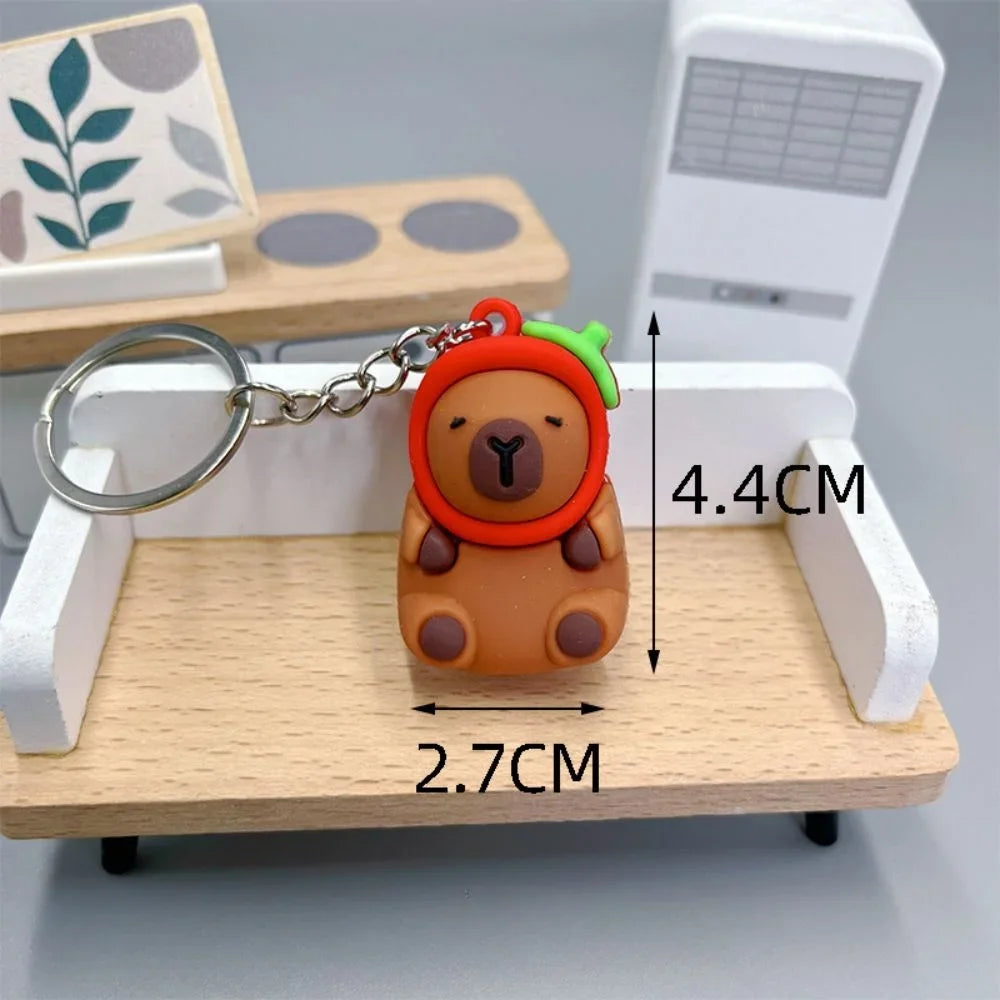 Creative Cute Capybara Keychains For Car Keychain Anime Cartoon Capibala Pendant  Women Doll Keyring Charm Holiday Gifts Jewelry