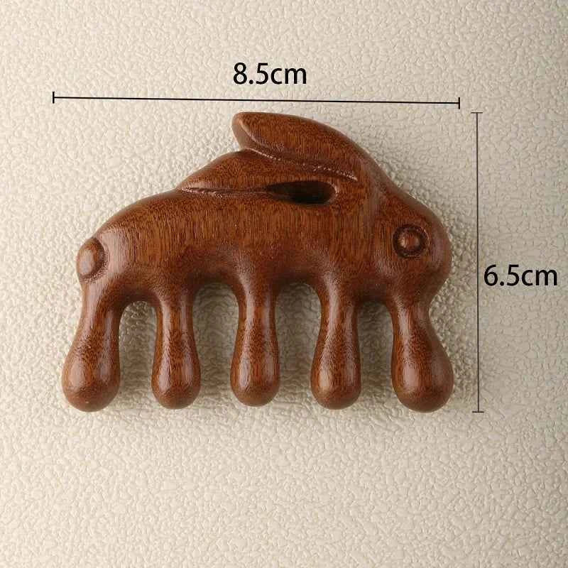 New Wooden Massage Wood Massager Comb Scalp Head Oil Massager Scalp Hair Comb Tools AMS01