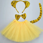 Animals  Children  Headband Tutu Skirt Tail Bow Kids  Girl Party Props Elephant Tiger Fox     Halloween Costume Cosplay