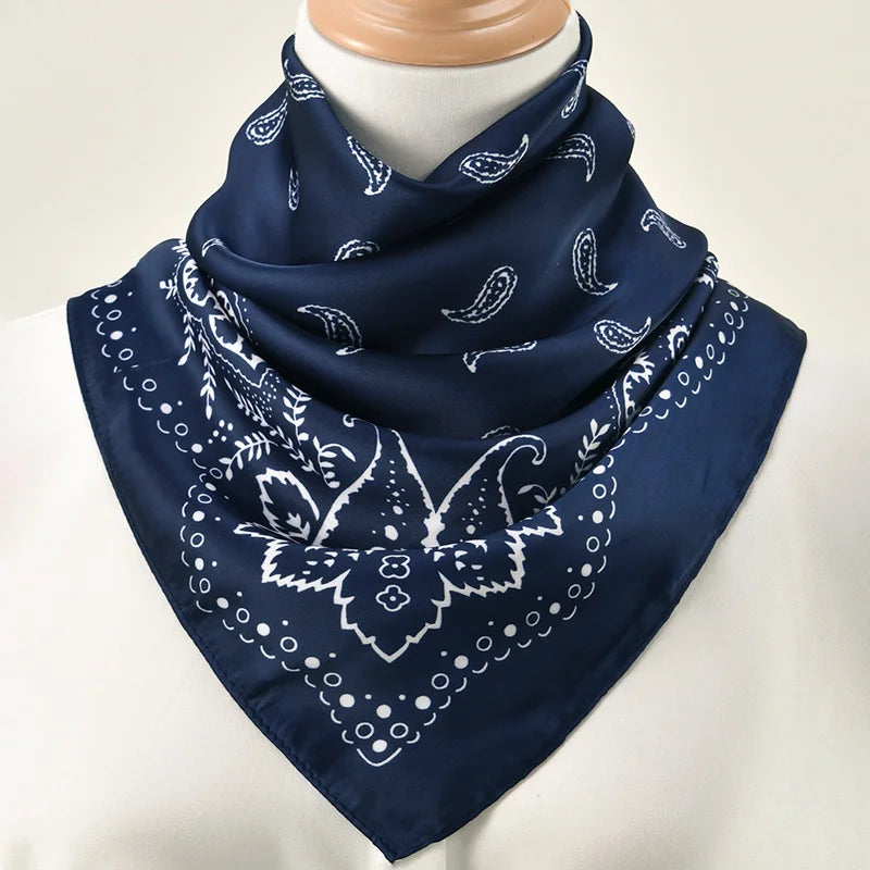 1pc 68*68cm Fashion Hip Hop Bandana Square Scarf Cowboy Cashew Black Paisley Headband Print For Women/Men/Boys/Girls