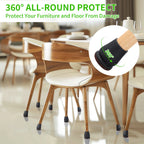 16PCS Black Chair Leg Protectors Foot Cover Diagonal with Thick Wrap Felt Pads Silicone Furniture Table Feet For Hardwood Floors
