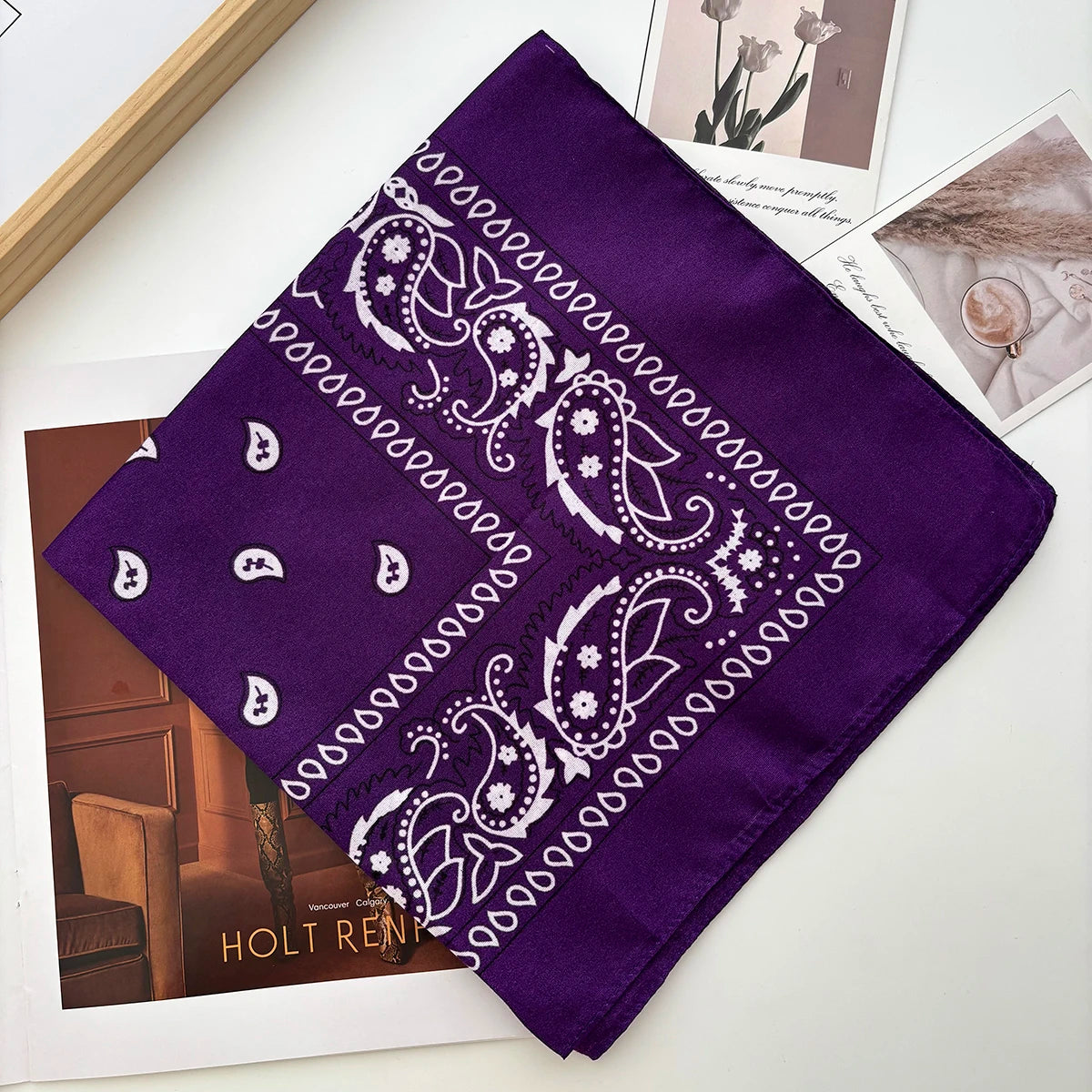 Unisex Men Women Bandana Hairband Cowboy Mens Biker Sports Headwear Wrist Hairwrap Paisley Head Wrap Square Scarf