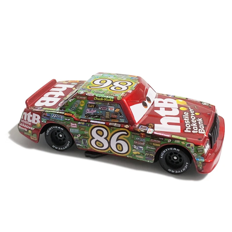 Disney Pixar Cars Piston Cup Racer Lightning McQueen Plated Version Magenta Color Alloy Diecast Model Toy Cars Children's Gift