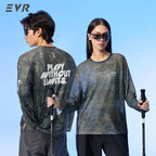 EVR Cycling Jersey Summer Casual Cycling Tops For Men and Women Long-sleeved T-shirt Quick-drying Road Bicycle Loose Cycling Top
