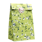 12/24PCS Plant Pattern Gift Paper Bags for Candy Cookie Bakery Kraft Paper Packaging Bags with Stickers
