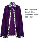King Prince Cape Cosplay Costume with Crown – Royal Cloak Set