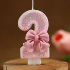 New Number Cake Candle Pink Glitter Birthday Candle 1 2 3 4 5 6 7 8 9 3D Number Candle Cake Topper Birthday Party Cake Decor