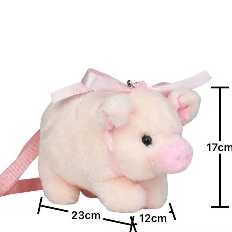 Piglet Plush Bag for Girl Korean Version Large Capacity Lady Shoulder Bag Cartoon Ins Cute Doll Messenger Bag Handbags Crossbody
