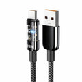 240W USB C Nylon Braided Fast Charging Cable LED Digital Display Type C Data Wire for Samsung Xiaomi Huawei Honor Mobile Phone