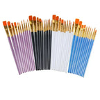 10 pcs set multi-functional watercolor brush pearlescent blue plastic rod multi-color nylon hair hook line gouache oil brush