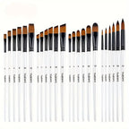 Yutiars Professional Artist Paint Brush Set - 6/24 PCS, Nylon Bristles for Watercolor, Acrylic, Oil Painting, Crafts & Face Body