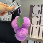 Purple Fluffy Soft Key For Men And Women Chain Rabbit Plush Grape Pendant Grape Car Key Pendant Accessory Wholesale